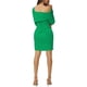 thumbnail image 3 of Vestido de suéter elegante de manga larga para mujer Inspire Chic, vestido mini ajustado de hombros descubiertos, XL, verde, 3 of 5