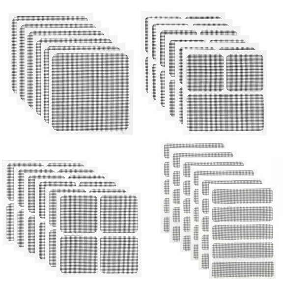 60 Sheets 4 Sizes Window Screen Repair Patches, Strong Adhesive Fiberglass Mesh Tape for Window and Screen Door Quick Fix