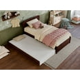 thumbnail image 4 of AFI Capri Twin Solid Wood Platform Bed with Panel Footboard and Twin Trundle, Walnut, 4 of 16