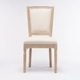thumbnail image 5 of Hassch French Country Dining Chairs Set of 2, Upholstered Side Chairs with Solid Wood Frame, Cream Linen Square Backrest and Padded Seat, Easy to Assemble, 5 of 9