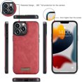 thumbnail image 2 of for iPhone 13 Pro Wallet Case,Multifunction Zipper Purse Wallet Case [Card Slots][Cash Pocket][Kickstand] Detachable Magnetic Back Phone Cover for iPhone 13 Pro 6.1 inch (Red), 2 of 18