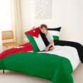 thumbnail image 4 of Manfei Jordan Flag Full Size Comforter Sets,Patriotic Theme Art Bedding Comforter Set,Black White Green,Black Reversible,3-Piece,1 Comforter and 2 Pillowcases, 4 of 7