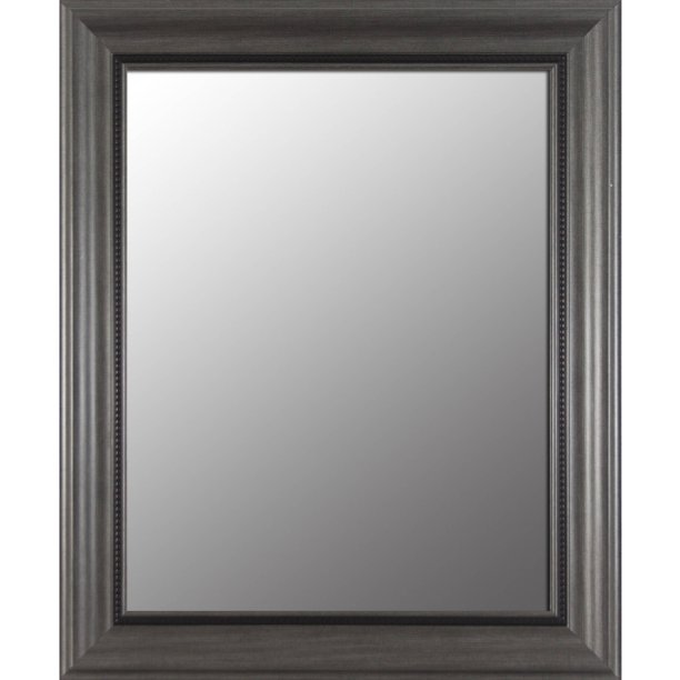 Pewter and Bronze Beveled Mirror, 22" x 28"