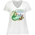 thumbnail image 3 of Inktastic Reading is Magical Dragon Green Dragon with Book Women's Plus Size V-Neck T-Shirt, 3 of 5