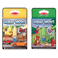 Melissa & Doug On The Go Water Wow! Reusable Water-Reveal Activity Pads, 2-Pk, Vehicles, Animals