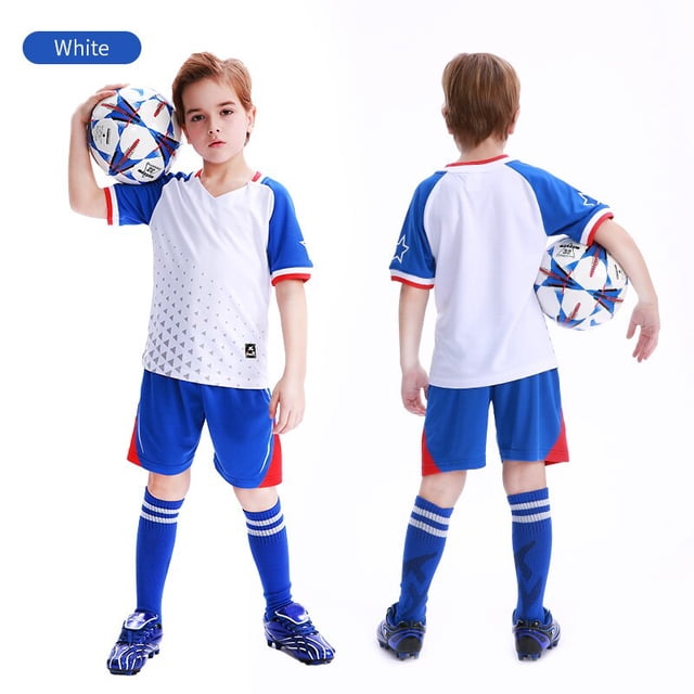 Conjunto de Jersey de fútbol personalizado para niños, uniforme de fútbol de poliéster, transpirable qym unisex