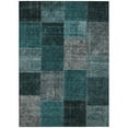 thumbnail image 2 of 9' X 12' Teal Blue Aqua And Charcoal Patchwork Washable Indoor Outdoor Area Rug, 2 of 5