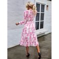 thumbnail image 3 of OUSIMEN Women's Casual Long Sleeve V Neck Loose Floral Dress Long Dresses Swing Dress for Women, 3 of 5
