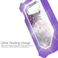 thumbnail image 4 of for Samsung Galaxy S10 HD Glass and Full Protection Hard TPU Liquid Glitter Bling Sparkling Cute Woman Girl Case Phone Case PU Shock Bumper Scratch Guard Skin Wrap Slim Cover (Purple), 4 of 4