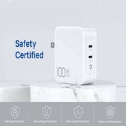 True GaN 100W Wall Charger Quick Charging PD Type C USB-C Power Adapter 2 Ports
