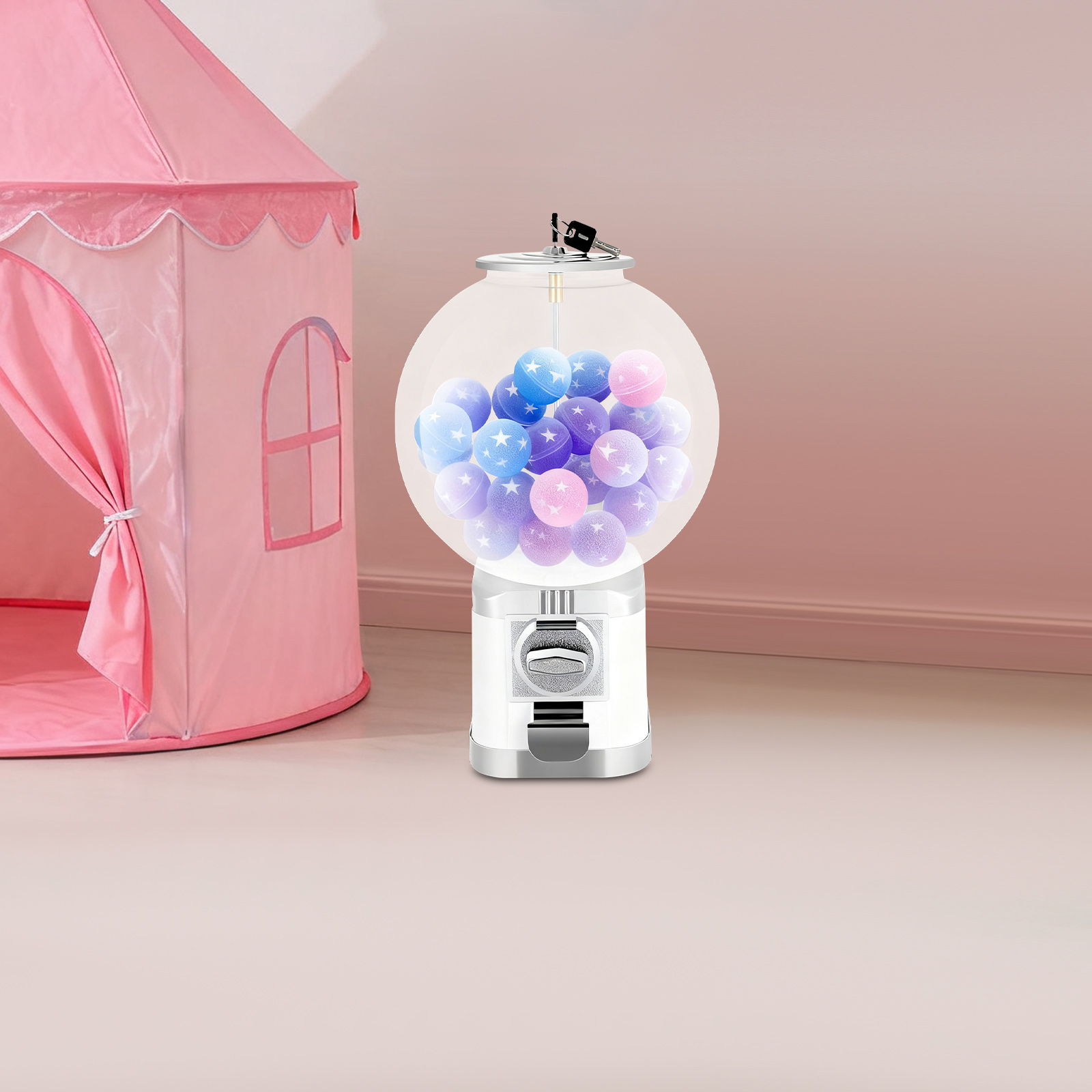 1 PCS Vending Machine, Twister Ball Dispenser, White Twister Ball Dispenser, Suitable for Selling Small Capsule Toys, Pinballs(LM-202B Model), Load-bearing Capacity: 5kg/11.02lbs