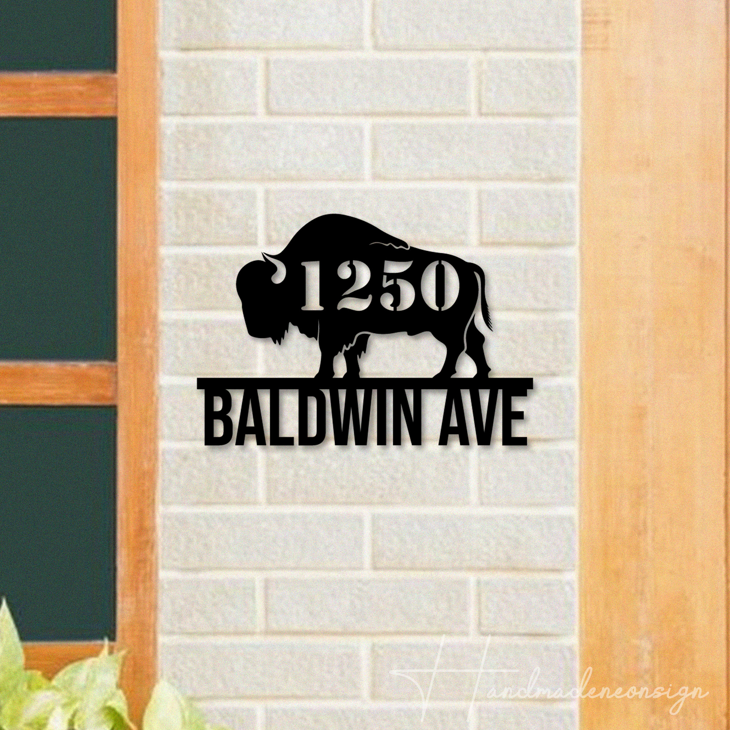 Handmadetneonsign Buffalo Address House Number, Buffalo Home Address Metal, Buffalo House Address 63520