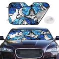 thumbnail image 2 of Uemuo Blue and White Butterflies Pattern Accordion Car Windshield Sun Shade, Foldable Reflective Sun Visor for Car, Reflector Windshield Sunshade-Medium, 2 of 7