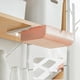 thumbnail image 3 of Organizador de maquillaje bajo la mesa, bandeja oculta en cajón de escritorio, almacenamiento autooculto Rosa, 3 of 9