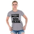 thumbnail image 3 of Rather Be Dog Park Pet Puppy Owner Womens Fitted Plus Size Graphic Tee Brisco Brands 2X, 3 of 5