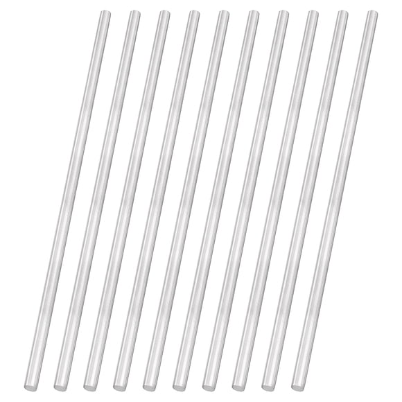 Uxcell 10pcs 304 Stainless Steel Round Rods, 1/4" Dia x 8" Length Stainless Steel Metal Solid Shaft Rod Bar for Industry Use Metal Working Hobbies DIY Craft, Silver