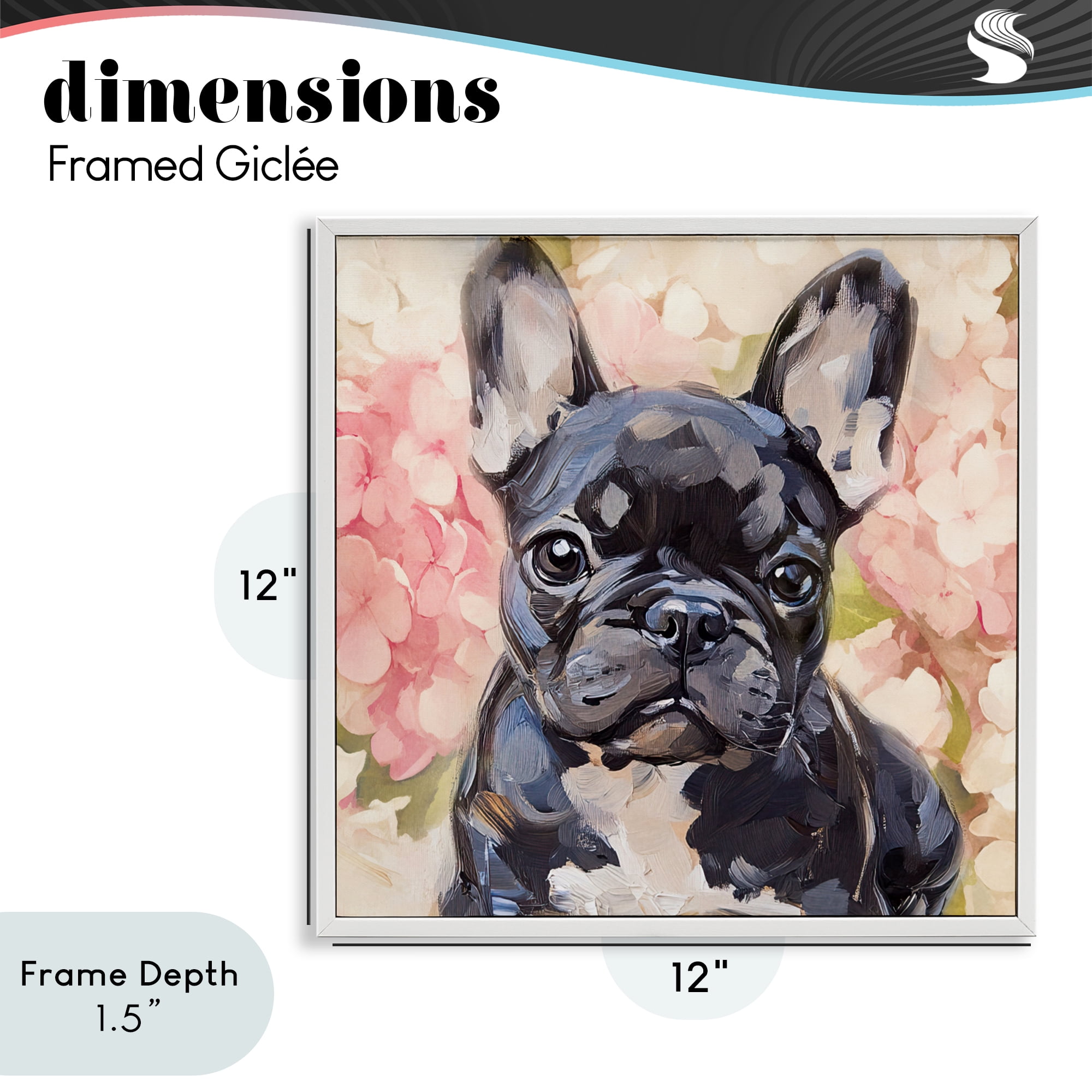 Stupell Industries Sweetest Little Bulldog White Framed Giclee Art, design by Tina LeCour