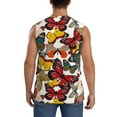 thumbnail image 4 of Lsque Retro Floral Butterfly Print Men's Cotton Blend Sleeveless Muscle Shirts (S-3XL)- Moisture Wicking, Odor Protection, UPF 30+,XX-Large, 4 of 8