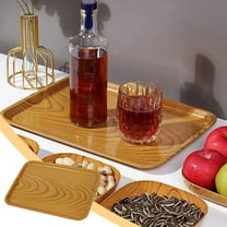 SHIMELE Wood Grain Cardboard Serving Dishes - Brown, Heavy Duty, Disposable for Family Dinners & Parties
