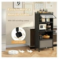 thumbnail image 5 of WDZS 5-Tier Kitchen Storage Cabinet, Mobile Microwave Stand with Flip-up PC Doors, Freestanding Kitchen Bakers Rack with 4 Rolling Casters, for Dining Room, Living Room and Study, Black, 5 of 9