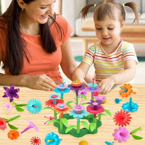 Blocs de Construction Maison Fleurs, Jouets pour Enfants et Adultes