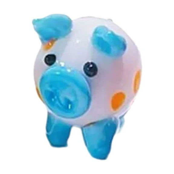 Colorful Glass Pig Miniature Figurine Crystal Ornament for Artistics Home Decoration and Special Gift Giving