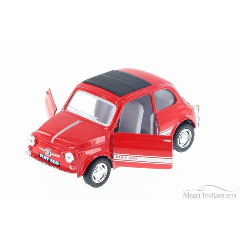 Fiat 500 w/ Sunrroof, Red - Kinsmart 5004D - 1/24 Scale Diecast