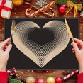 thumbnail image 4 of Decorative Placemats Stain-Resistant Heat-Insulating, Heart-Patterned Textured Print Linen Placemats, Heat-Resistant Washable Table Protector for Holiday Party, Kitchen Table Decor, Home Dining, 4 of 4