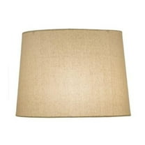 Stiffel ST173 12 x 14 x 10 in. Bombay Natural & Rolled Edge Hardback Tapered Drum Lamp Shade with Bras Top Ring