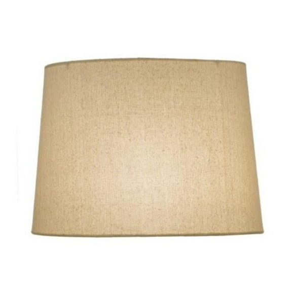 Stiffel ST173 12 x 14 x 10 in. Bombay Natural & Rolled Edge Hardback Tapered Drum Lamp Shade with Bras Top Ring