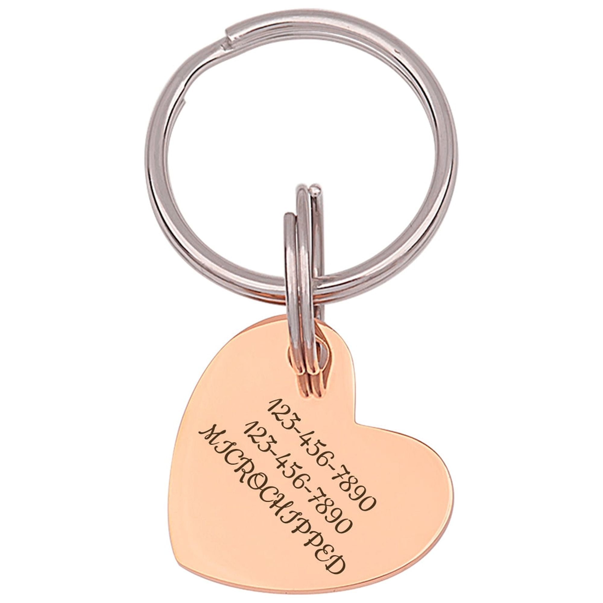 Anavia Stainless Steel & Metal Heart Cute Girl Engraved Dog ID Tag, Rose Gold, S