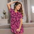 thumbnail image 3 of Gukieu Butterfly Print Women's Nightgown, A-line Round Neck Short-sleeved Nightgown Pajamas Home Wear Suitable for Home and Outing, 3 of 6
