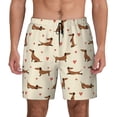 thumbnail image 2 of Goofa Heart Dachshund Printed Men's Swim Trunks Board Shorts Quick Dry Mens Swimming Trunks with Compression Liner,Breathable Fit Hawaii Beach Shorts-XX-Large, 2 of 9