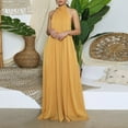 thumbnail image 4 of ZAZYULZ Summer Jumpsuit Women's Sexy Summer Jumpsuit Neck Sleeveless Chiffon Wide Leg Long Pant Jumpsuit Romper(Yellow,M), 4 of 8