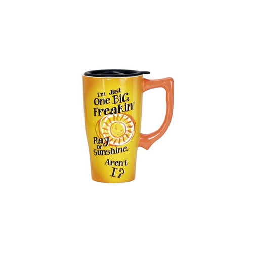 Spoontiques Big Ray of Sunshine Travel Mug Yellow