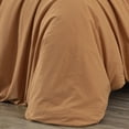 thumbnail image 4 of Chezmoi Collection Solid Caramel 100% Washed Cotton Duvet Cover Set Queen Size, 3-Piece Luxury Soft Breathable Smooth Cooling Comforter Cover with Button Closure, 4 of 9