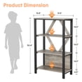 thumbnail image 4 of 4 Tier Bookshelf with LED Lights, Bookcase with Open Display Shelves, Wood and Metal Standing Bookshelf with Storage Rack for Living Room Bedroom Home Office, 4 of 8