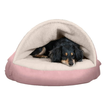UPC: 0842229112382 | FurHaven Pet Products | Cooling Gel Faux Sheepskin Snuggery Pet Bed for Dogs & Cats – Pink 26-Inch