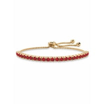PalmBeach Jewelry Simulated Birthstone Bolo Bracelet in Gold-Plated or Silvertone 9.25"