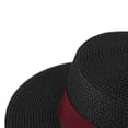 thumbnail image 4 of TFEOQRY Women's British Flat Top Straw Hat Wide Brim UV Sun Protection Breathable Foldable Sun Cap, 4 of 5