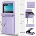 thumbnail image 5 of Allytechgroup for Motorola Razr+ 2024 Wallet Case, Stylish Practical Protective Premium PU Leather Cards Slots Hand Wrist Crossbody Strap Phone Case for Motorola Razr+ 2024, Purple, 5 of 6