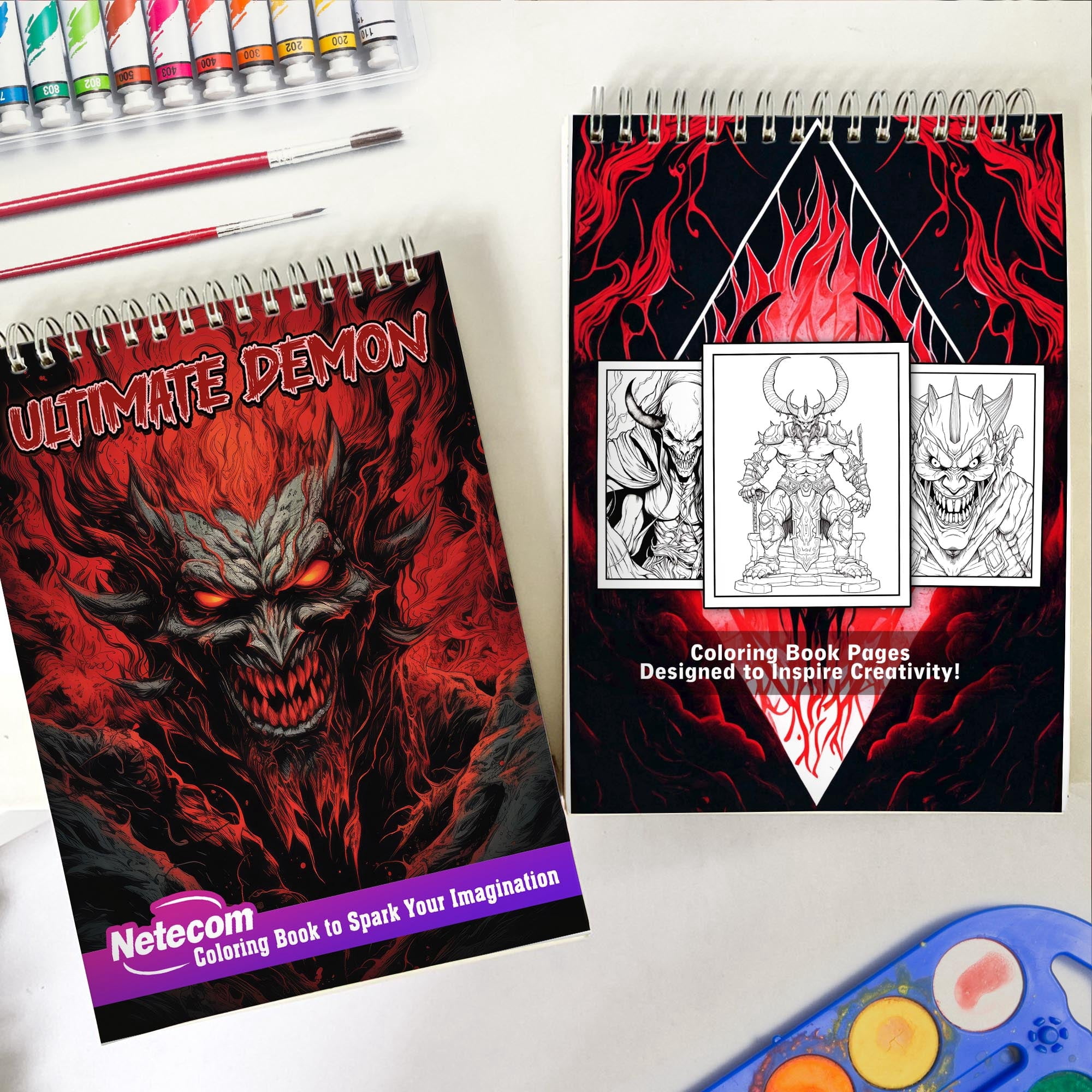 Ultimate Demon Spiral Bound Coloring Book, Embark on a Horrifying Coloring Journey with 30 Stunning Demon Coloring Pages