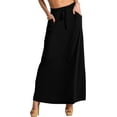 thumbnail image 2 of Zenana Women & Plus Relaxed Drawstring Waist Draped Basic Maxi Skirts with Side Pockets, 2 of 6