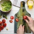 thumbnail image 3 of Fantasy Cutting Board, Surreal Bridge Gateway with Ornaments Enchanted Woods Land, Decorative Tempered Glass Cutting and Serving Board, Wine Bottle Shape, White Pale Yellow Green, by Ambesonne, 3 of 5