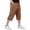 Coffee, variant on Long Mens Cargo Shorts Relaxed Fit Long Shorts Below Knee Big and Tall Casual Summer Lightweight Elastic Waist 3/4 Capri Cargo Pants with Pockets Brown XL