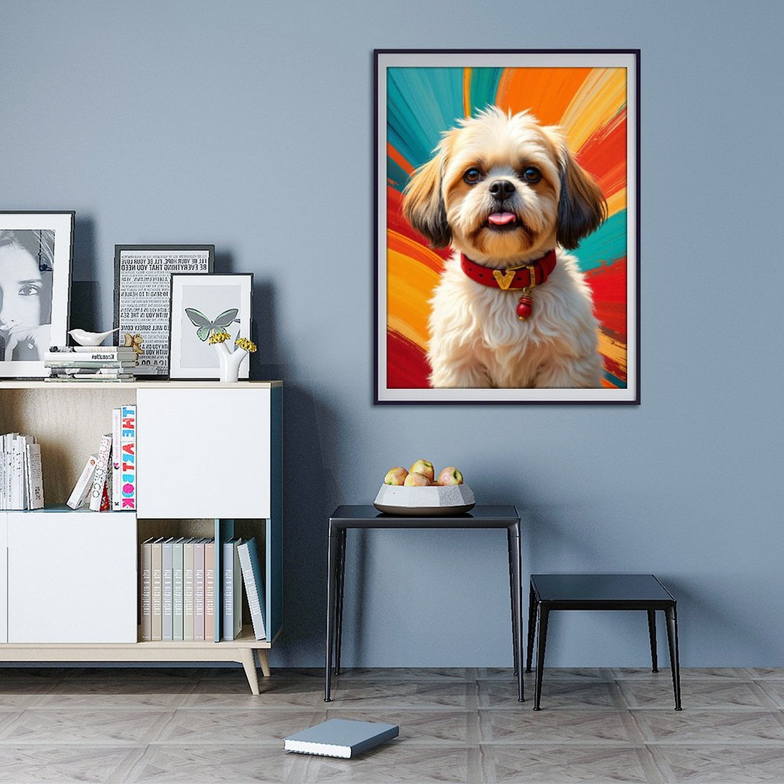Diamond Art Kit for Adults, Colorful Dog Portrait Art Canvas Diamond Painting for Adults Beginners, 5D DIY Diamond Art Painting Kits, Colorful Diamond Painting Craft for Home Decor 12x16