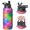 Geometric Wave Blue Pattern, variant on Geometric Triangle Beige Pattern Insulated Water Bottle with Straw, Vacuum Insulated Stainless Steel Drink Container Double Wall Vacuum Insulation Gifts Ideas for Home Office Outdoor Sports Car
