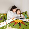 thumbnail image 4 of Manfei Halloween Festival Twin Comforter Sets 2pcs, Cartoon Witch Cat Flower Bedding Set, Green Red Orange,Reversible,1 Comforter and 1 Pillowcase, 4 of 6