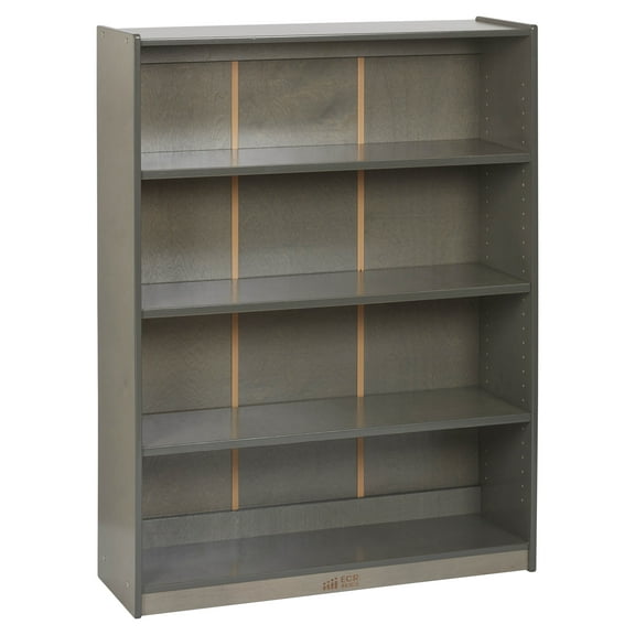 ECR4Kids Wooden Classic Bookcase with Adjustable Shelves, 48in, Classroom Bookshelf, Grey Wash