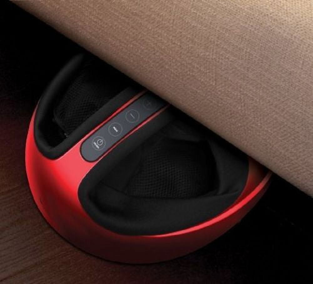 uComfy Shiatsu Foot Massager with Deep Kneading, Heat Features, Air Compression and Multi Level Massage Settings, Red, As Seen on TV